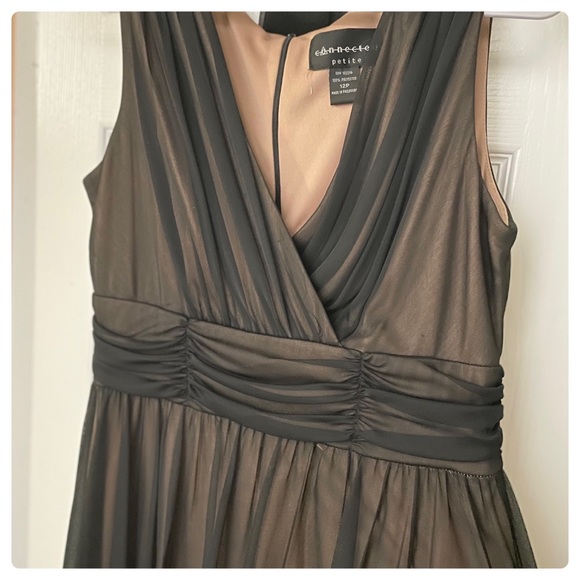 Black with Beige Lining cocktail dress - Picture 2 of 3